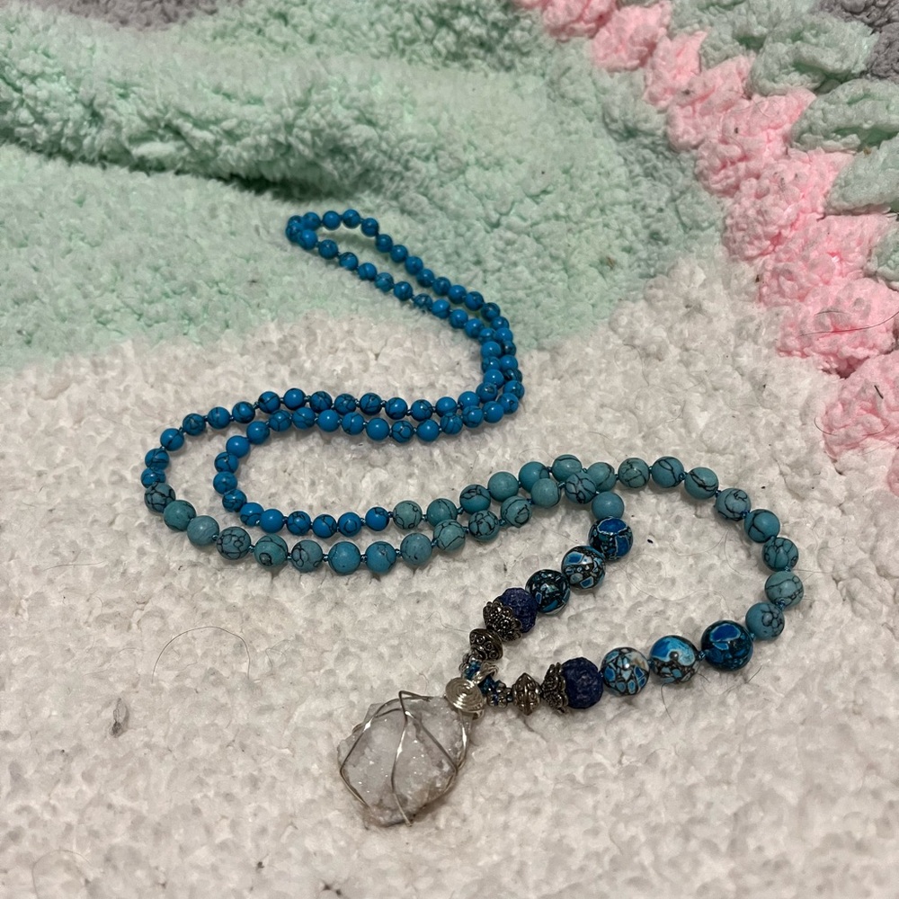 Variety of Blues Handmade Crystal Pendant